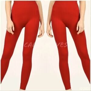 L/XL Callie Tamale: Red Hot Seamless Leggings Large XL footless elastic-free